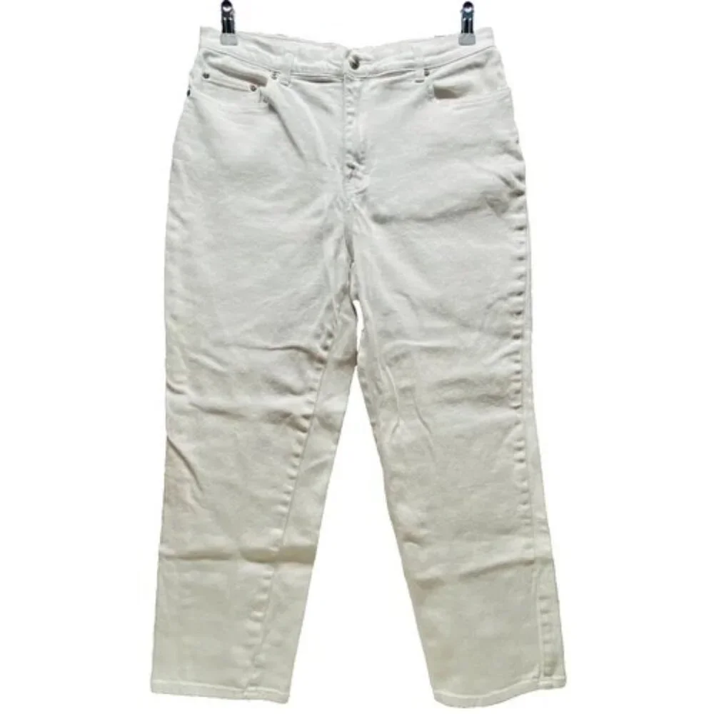 Style & Co‎ Jeans Women’s 12 Short White Straight Leg Mid Rise Denim Jean GUC